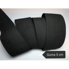 Guma 5 cm ČIERNA prádlová,  pevná