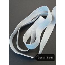 Guma 1,5  cm biela, prádlová, pevná