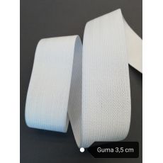 Guma 3,5  cm biela, prádlová, pevná